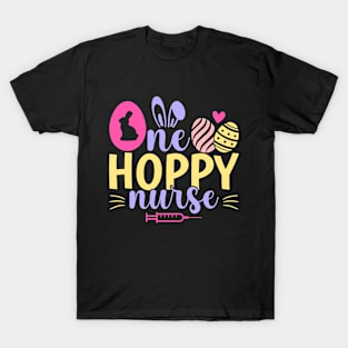One Hoppy Nurse Cute Bunny Nurse Easter Nurse School Nurse T-Shirt